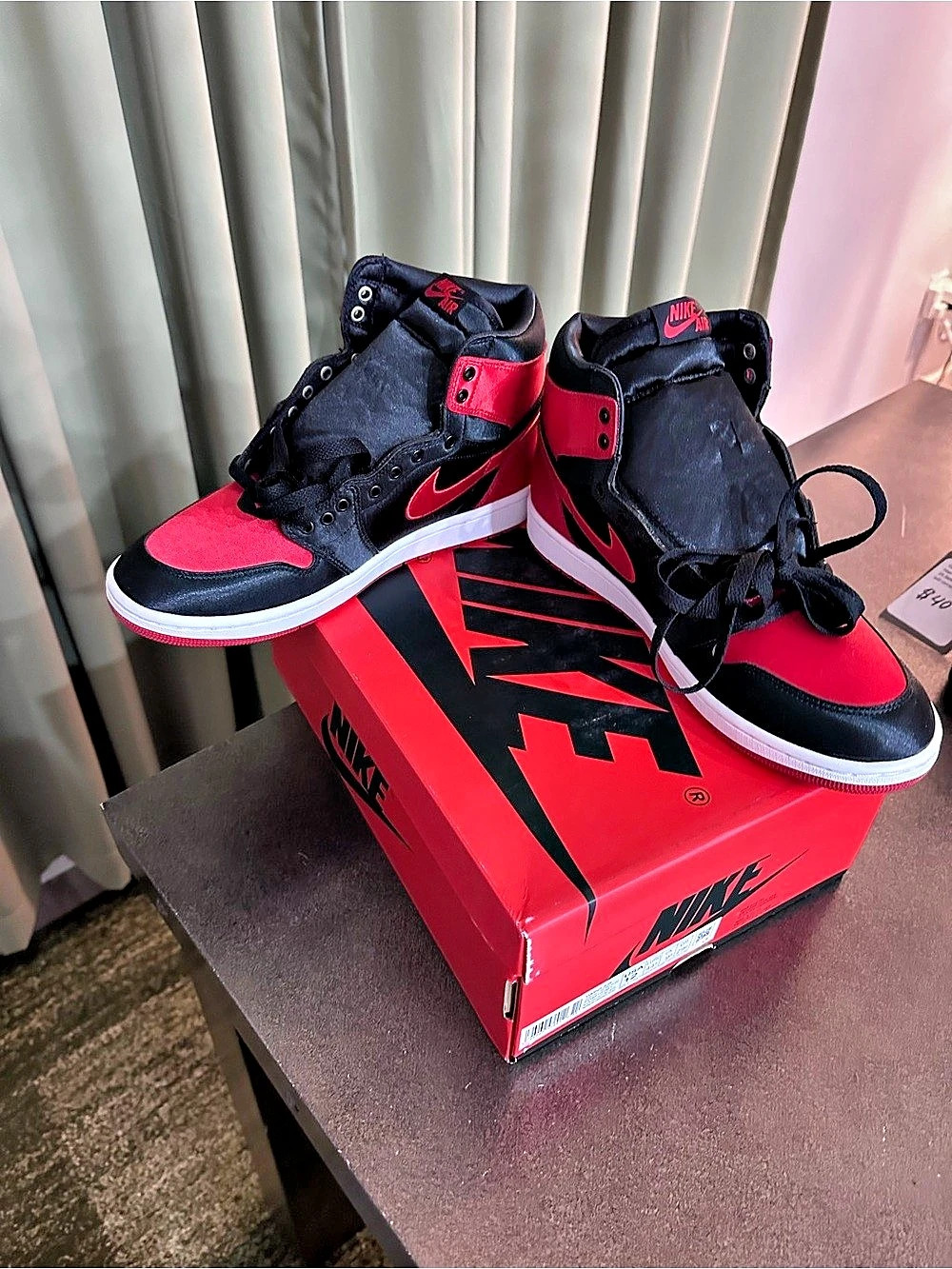 Nike Air Jordan 1 High Top Sneakers in Black & Red